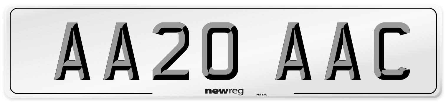 AA20 AAC Number Plate from New Reg